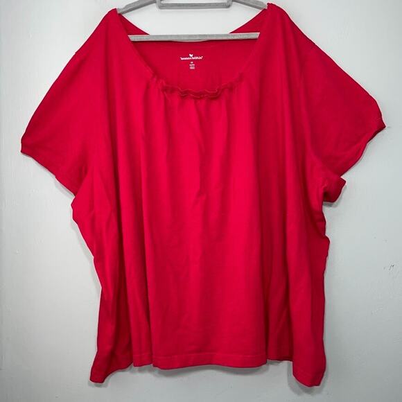 Woman Within Plus Size 6X Red Tee Shirt Basic Everyday Americana Patriotic - Picture 1 of 9